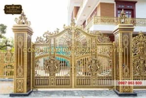Cổng biệt thự nhôm đúc cổ điển cho công trình sang chảnh