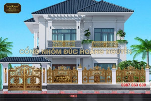 Cổng nhôm đúc thiết kế độc nhất vô nhị theo phong thủy