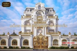 Mẫu cổng nhôm đúc dành riêng cho biệt thự hiện đại