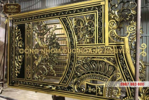 Thi công cổng nhôm đúc Nam Định bằng tay 100&#x25; ấn tượng